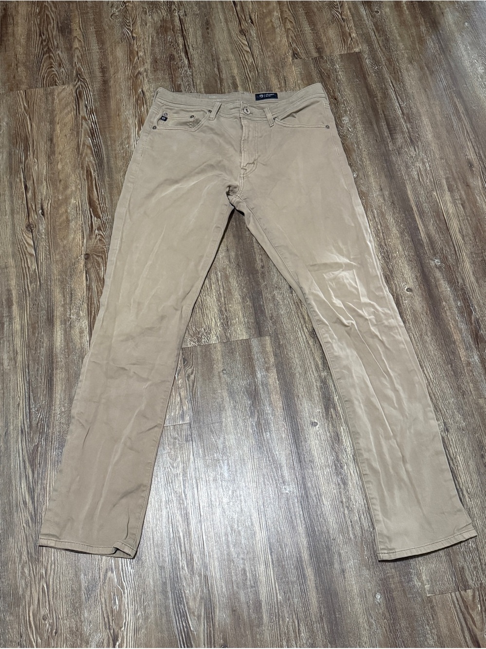AG Adriano Goldschmied The Everett Slim Straight Pants Men's 31 Chinos in Tan
